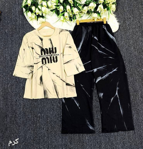 ست بلوزوشلوار اسپرت miu miu,نخ پنبه گلکسی زیبا ،باکیفیت ،