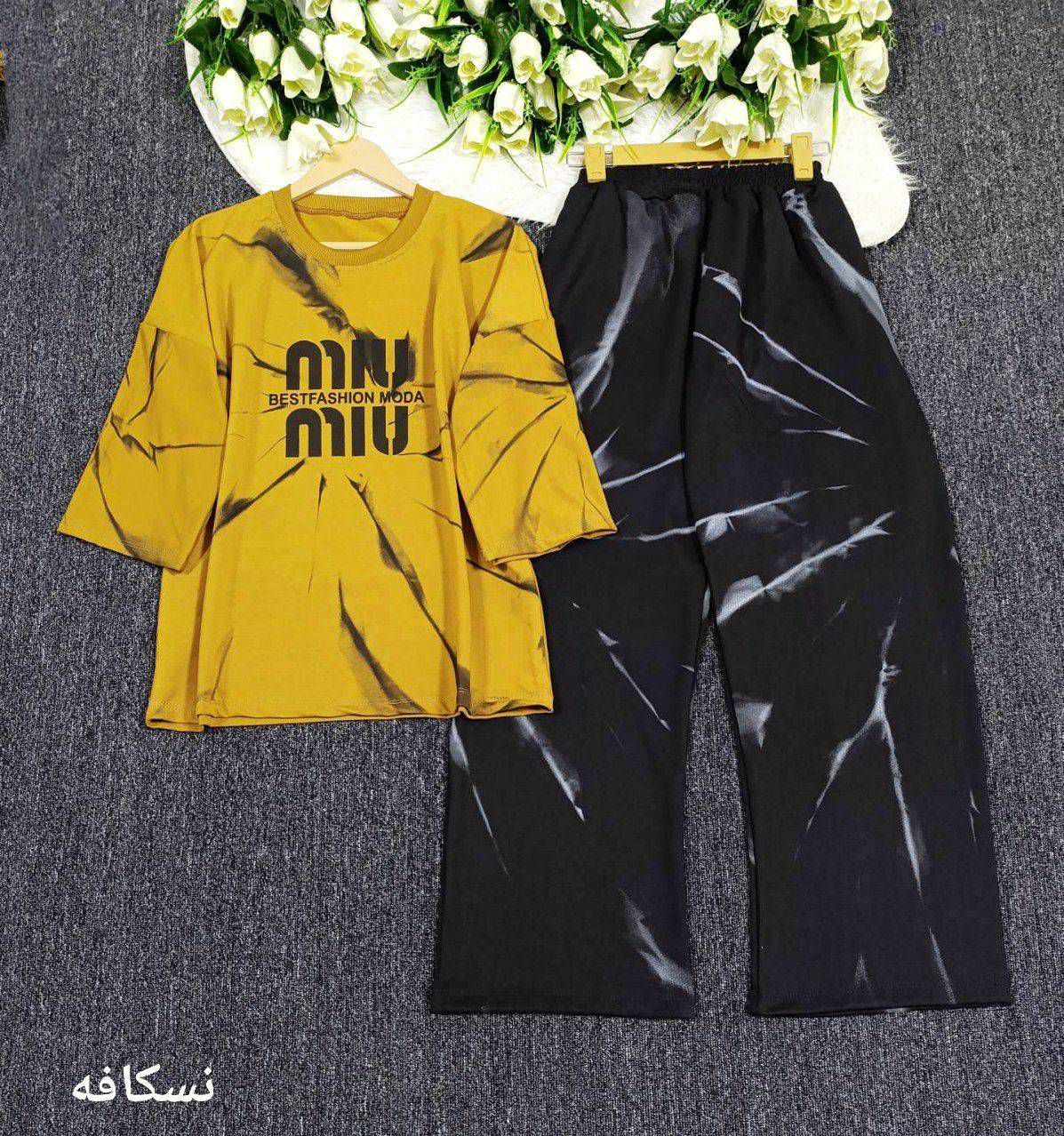 ست پنبه گلکسی،طرح miu miu,رنگ نسکافه ای ،فری سایز۴۰تا۴۸،زیبا و باکیفیت