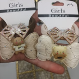 کش مجلسی عروسکی دخترانه بچه گانه طرحدار مطابق تصویر رنگ کرم