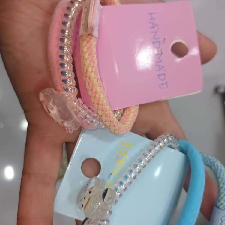 کش مو ۳عدد،کش مو عروسکی مجلسی دخترانه بچه گانه وارداتی رنگ صورتی