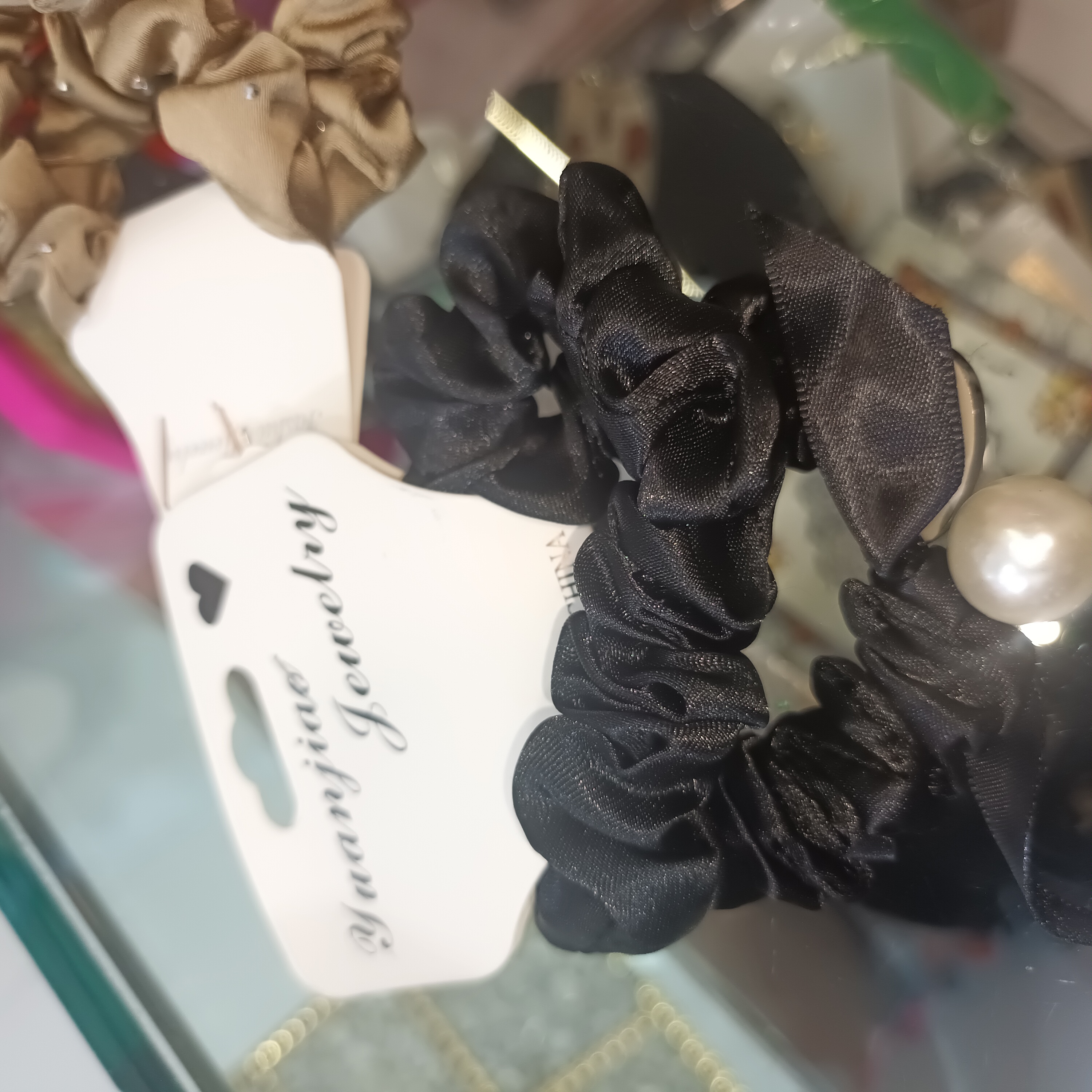 کش مو ساتن مجلسی وارداتی مشکی رنگ